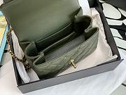 Chanel 22K Coco First Flap Bag Cavier Green 20cm - 3