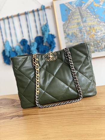 Chanel 19 Shopping Bag Green 41x24x10.5cm