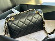 Chanel Front Logo Flap Bag Black 15x21x8cm - 6