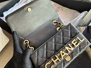 Chanel Front Logo Flap Bag Black 15x21x8cm - 4