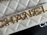 Chanel Front Logo Flap Bag White 15x21x8cm - 2