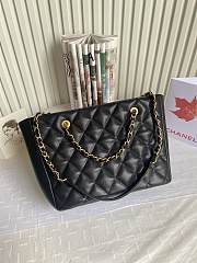 Chanel 2022 Shopping Tote Bag Black 30x12x22cm - 6