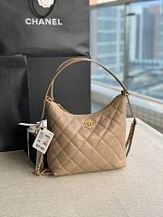 Chanel Hobo Lambskin Beige 30x37x8cm - 5