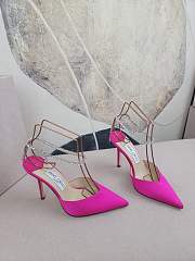 Jimmy Choo Fuchsia Satin Pumps Heels 10cm - 1