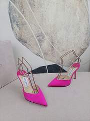 Jimmy Choo Fuchsia Satin Pumps Heels 10cm - 2