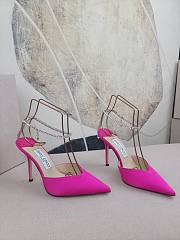 Jimmy Choo Fuchsia Satin Pumps Heels 10cm - 4