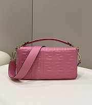 Fendi Baguette Rose Red Leather Bag 33x5.5x18cm - 6