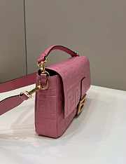 Fendi Baguette Rose Red Leather Bag 33x5.5x18cm - 5