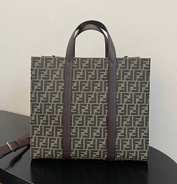 Fendi Shopper FF Jacquard Fabric Bag 41x35x19cm