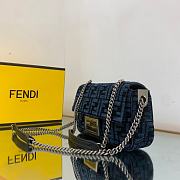 Fendi Baguette Chain Midi Dark Blue FF 24x7x14.5cm - 5