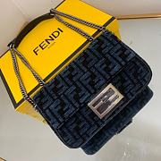 Fendi Baguette Chain Midi Dark Blue FF 24x7x14.5cm - 3