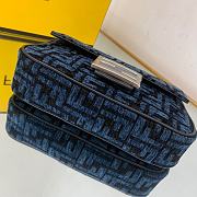 Fendi Baguette Chain Midi Dark Blue FF 24x7x14.5cm - 4