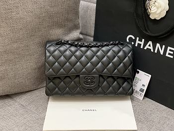 Chanel Flap Bag Black Lambskin Black Hardware 25cm