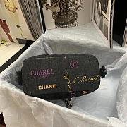 Chanel Bucket Bag with Chain Printed Denim Black 23×20×9.5cm - 6