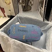 Chanel Bucket Bag with Chain Printed Denim Blue 23×20×9.5cm - 4