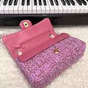 Chanel Flap Bag Classic Bag Tweed Pink 25.5 × 6.5 x 15.5cm - 4