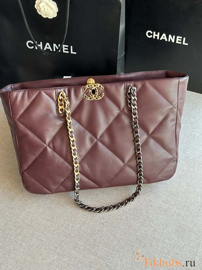 Chanel 19 Shopping Bag Dark Brown 41x24x10.5cm - 1