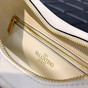 Valentino Stud Sign Calfskin Hobo White Bag 26x30x7cm - 4