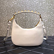 Valentino Stud Sign Calfskin Hobo White Bag 26x30x7cm - 2