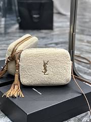 YSL Lou Camera White Shearling 23x16x6cm - 1