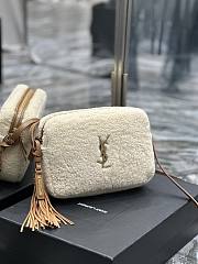 YSL Lou Camera White Shearling 23x16x6cm - 6