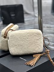 YSL Lou Camera White Shearling 23x16x6cm - 4