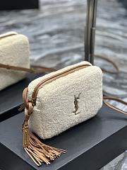 YSL Lou Camera White Shearling 23x16x6cm - 3