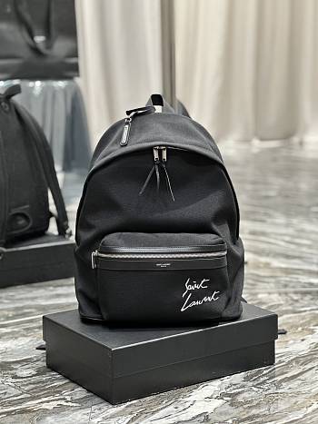 YSL Embroidered City Backpack In Canvas 31 x 41 x 22 cm