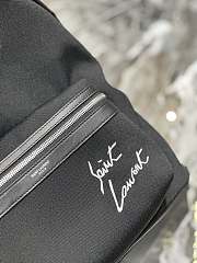 YSL Embroidered City Backpack In Canvas 31 x 41 x 22 cm - 4