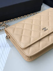 Chanel Chain Wallet Caviar Beige Silver 19x12x13cm - 5