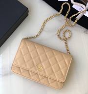 Chanel Chain Wallet Caviar Beige Gold 19x12x13cm - 1