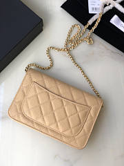 Chanel Chain Wallet Caviar Beige Gold 19x12x13cm - 6