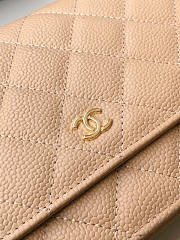 Chanel Chain Wallet Caviar Beige Gold 19x12x13cm - 3