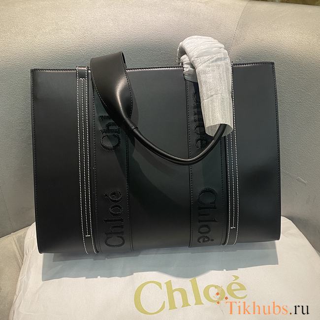 Chloe Ledershopper Black Schwarz 37x26x12cm - 1