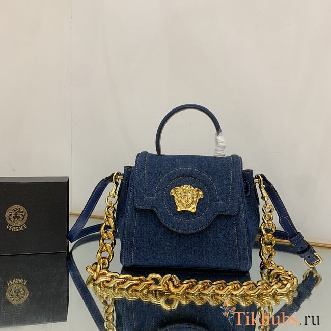 Versace La Medusa Small Handbag Denim 20x10x17cm - 1