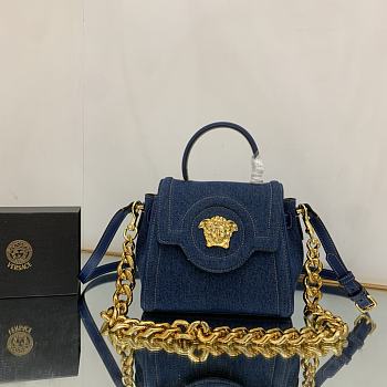 Versace La Medusa Small Handbag Denim 20x10x17cm