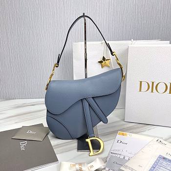 Dior Saddle Blue Gold 25.5x20x6.5cm