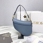 Dior Saddle Blue Gold 25.5x20x6.5cm - 5