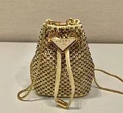 Prada Embellished Satin Mini-pouch Gold 9.5x6x9cm - 1