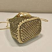 Prada Embellished Satin Mini-pouch Gold 9.5x6x9cm - 4