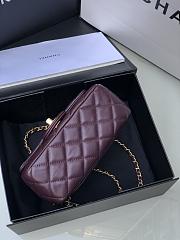 Chanel Flap Bag Lambskin Wine 17cm - 5