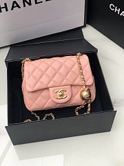 Chanel Flap Bag Lambskin Pink 17cm - 1