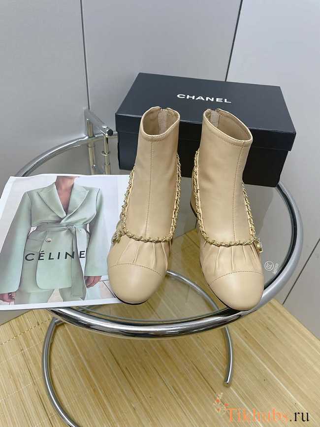 Chanel Women’s Shoes Short Beige Boots - 1