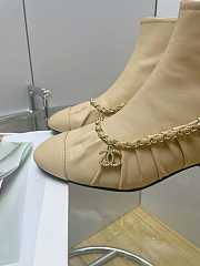 Chanel Women’s Shoes Short Beige Boots - 3