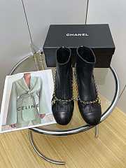 Chanel Women's Shoes Short Black Boots - 1