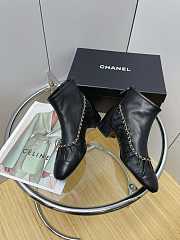 Chanel Women's Shoes Short Black Boots - 4