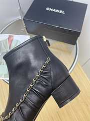 Chanel Women's Shoes Short Black Boots - 2