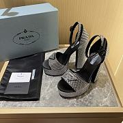 Prada Satin Platform Sandals With Crystals 13.5cm - 1