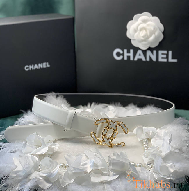 Chanel White Belt 28mm - 1
