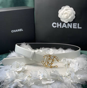 Chanel White Belt 28mm